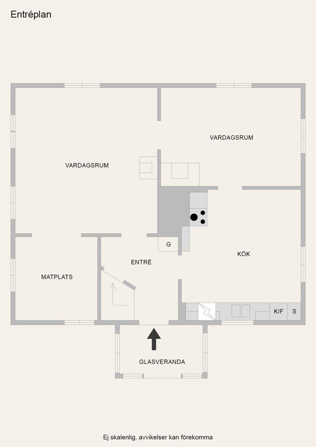 Vackert, högt och ljust läge med utsikt över öppna landskap.